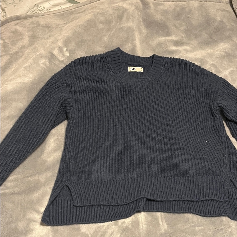 SO Women's Dark Blue Crew Neck Sweater